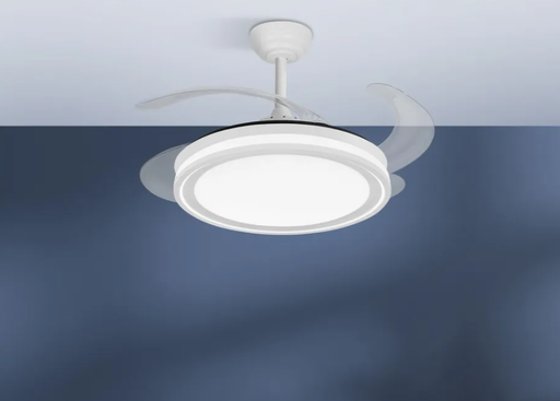 [235791401FAB] Ventilador de techo aspas retráctil 59W motor DC CCT Bandido blanco. Mod. 235791401