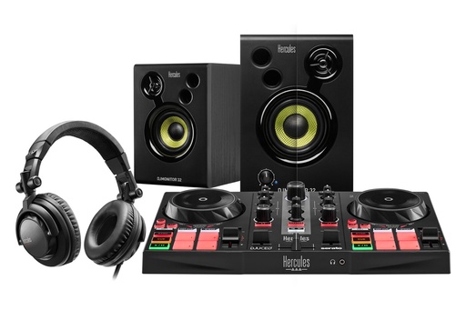 [DJLEARNINGKITMK2] Kit DJ todo en 1 controlador auricular altavoces Hércules. Mod. DJLEARNING KIT MK2