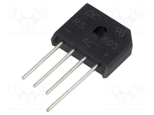 [RS805DC] Puente rectificador 8A 600V cápsula plana. Mod. RS805-DC