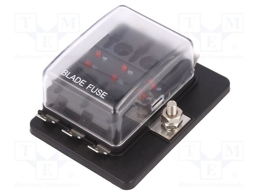 [R376013L106TME] Derivador de tensión portafusibles coche 19mm 10vías. Mod. R3-76-01-3L106