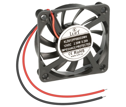 [VEN007ELM] Ventilador 12VDC 60x60x10mm cojinetes. Mod. VEN007