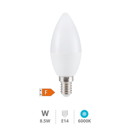 [200695023GSC] Bombilla LED vela 8,5W E14 6000K. Mod. 200695023