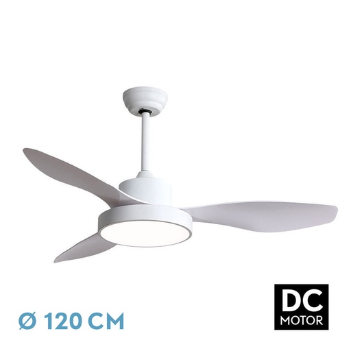 [128591301FAB] Ventilador de techo 120cm 48W motor DC CCT Hayate blanco. Mod. 128591301