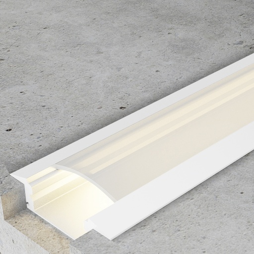 [LM3704] Perfil de Aluminio empotrar Sub Lacado Blanco - 2 Metros. Mod. LM3704