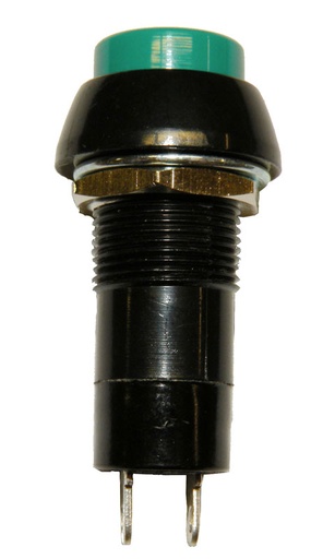 [3826VELG] Interruptor pulsador 2P.(SPST) ON-OFF 125V 3A verde. Mod. 3826V