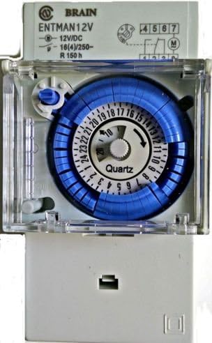[ENTMAN12V] Interruptor horario 12V carril din. Mod. ENTMAN12V