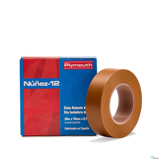 [21005089] Cinta aislante marrón 20mx19mm NUÑEZ. Mod. NUÑEZ12MR
