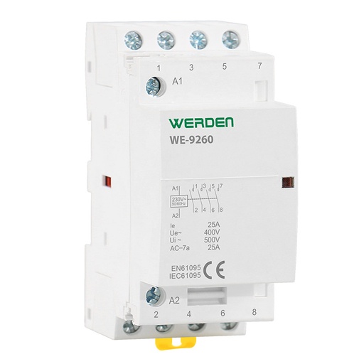 [WE9260DAY] Contactor modular 4P 25A 10kW. Mod. WE-9260
