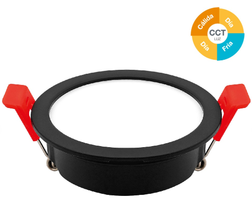 [200400013] Aro redondo empotrable compacto LED Lumati CCT negro. Mod. 200400013
