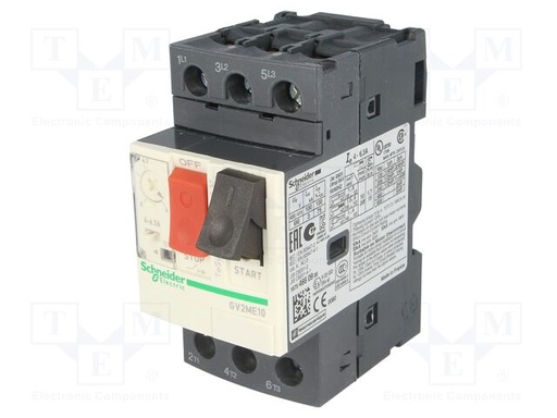 [TEEGV2ME10] Disyuntor de motor de 4 a 6.3A Schneider. Mod. GV2ME10