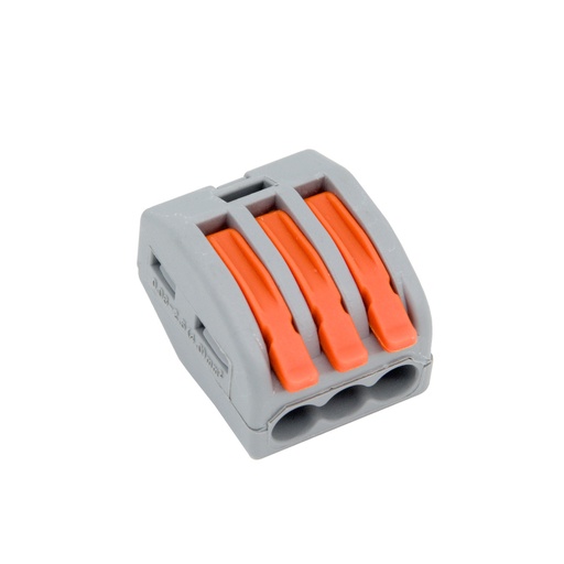 [2040034ELG] Borna de conexión de 3 conductores a palanca [0.08 a 4mm]. Mod. 2040034